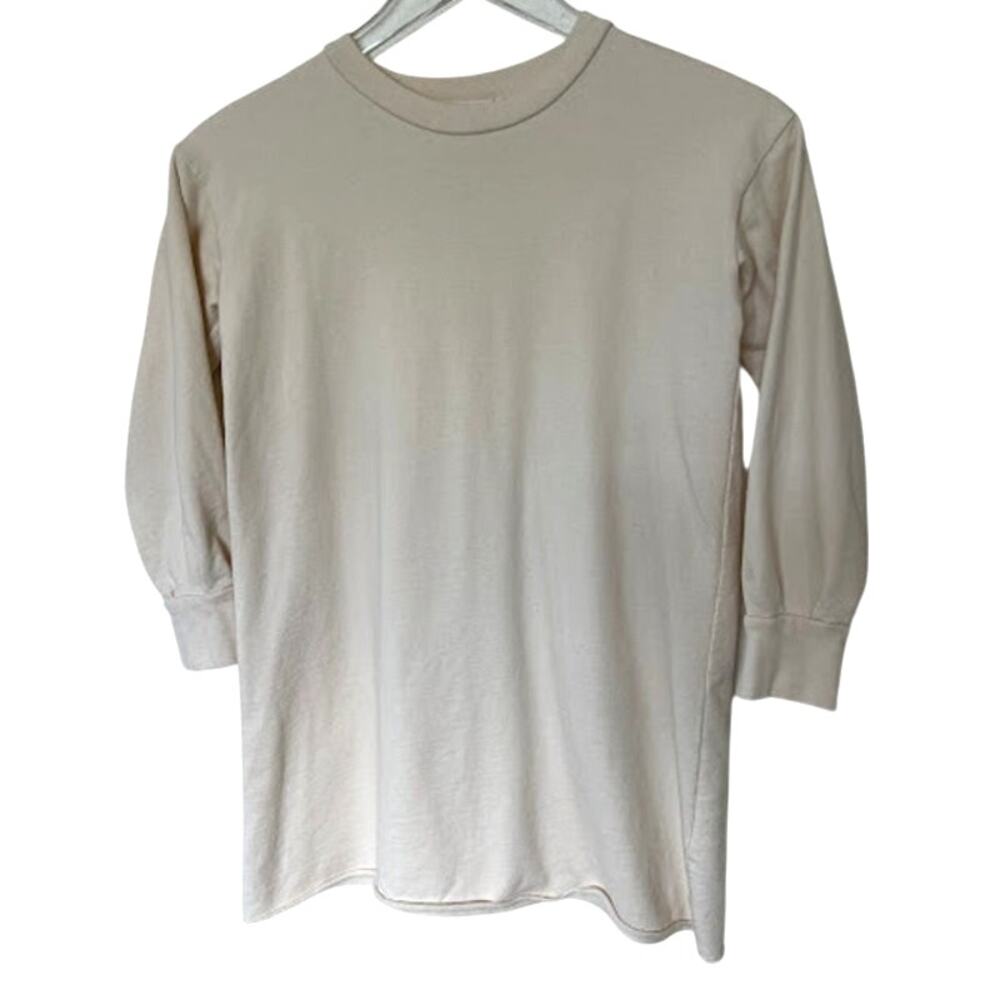 Go Gently Nation Kids Organic Cotton Crew Neck Long Sleeve Dress 7Y Cream